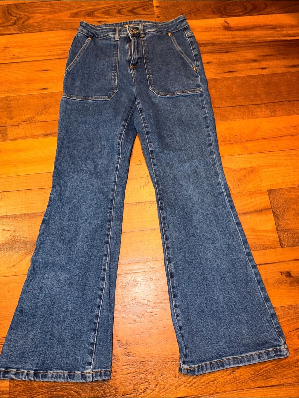 Michael Kors Dark Blue Denim Wide Leg Jeans